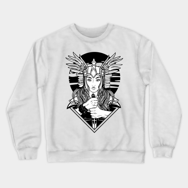 Valkyrie Illustration Crewneck Sweatshirt by madeinchorley